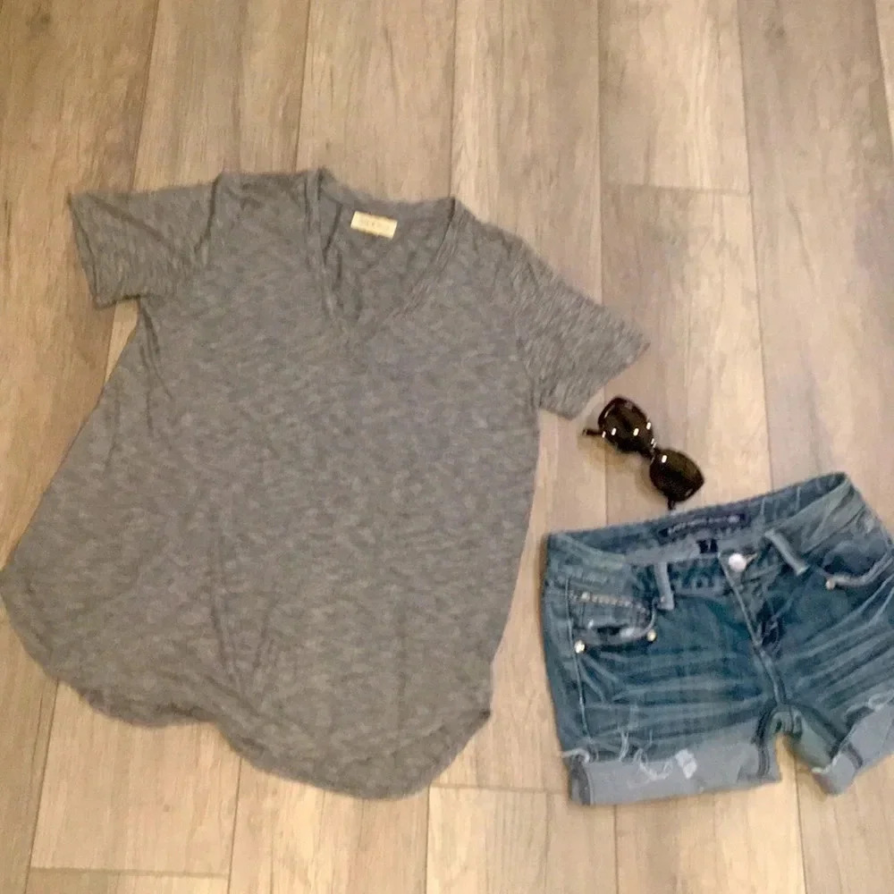 New*Anthropologie Cloth and Stone Grey Melange Tee